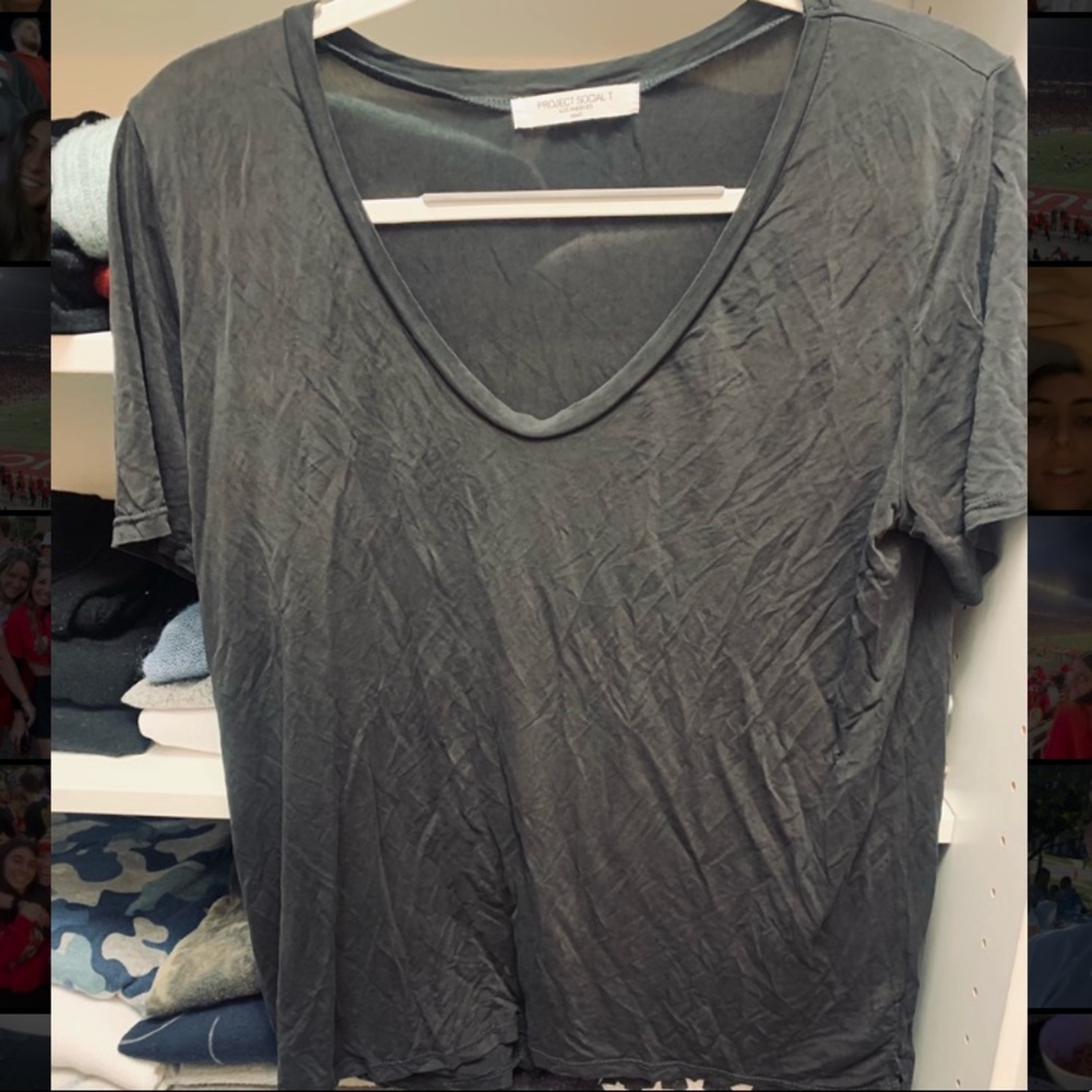 Project social Grey V neck